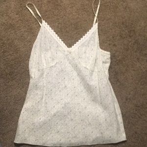 White floral spaghetti string top